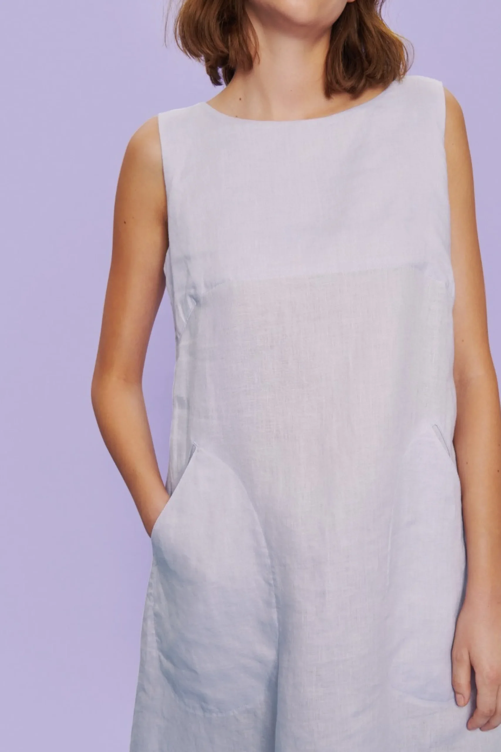 Airy linen ærmeløs kjole