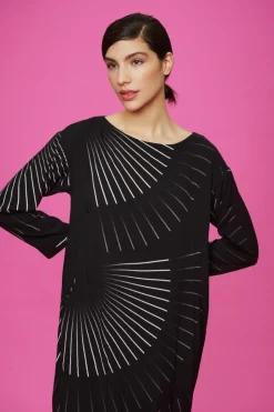 Black fan & red ribbon FSC lang kjole