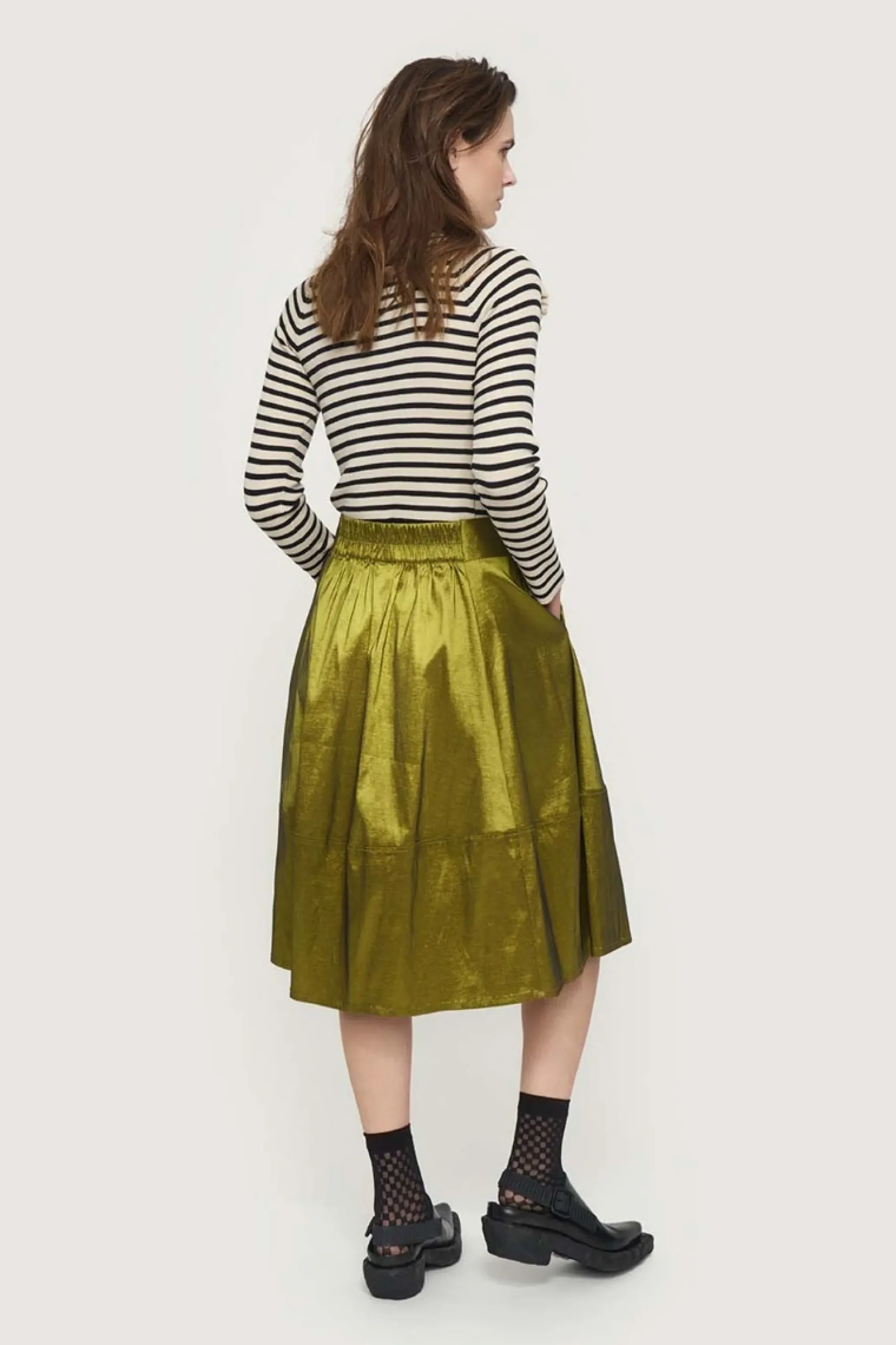 Changeant stretch nederdel