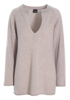Cloud cashmere bluse med slids