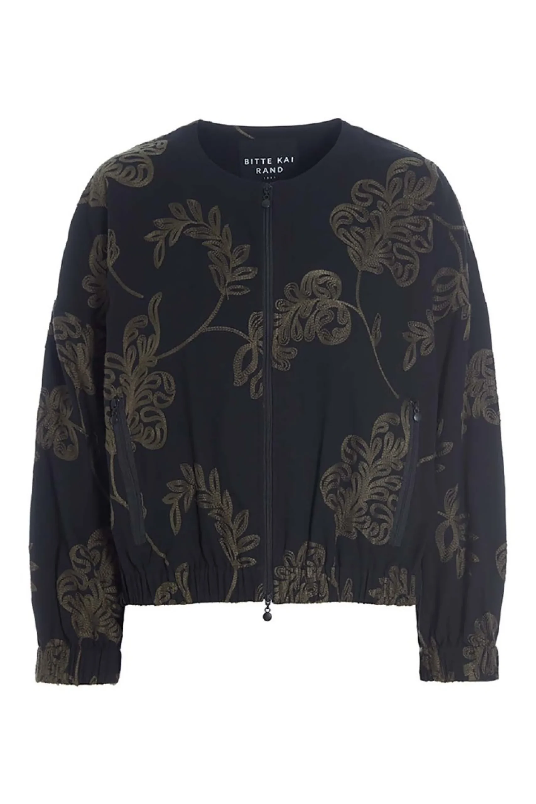 Embroidered leaf jakke