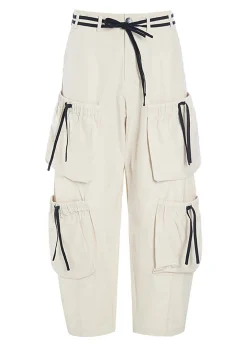 Fukkura poplin bukser med bindebånd