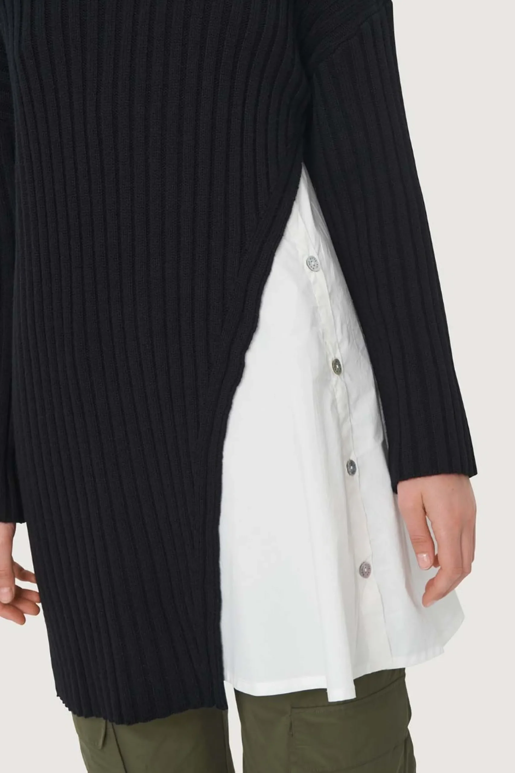 Gamine knit lang bluse