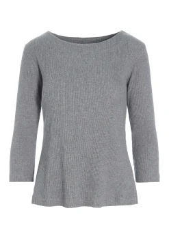 Globe rib bluse med 3/4 ærme