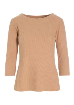 Globe rib bluse med 3/4 ærme