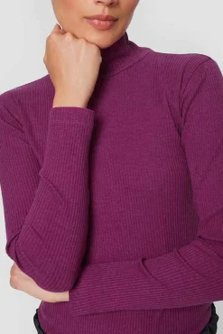 Globe rib højhalset bluse
