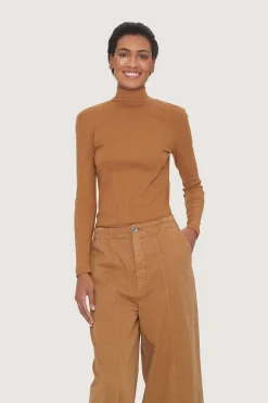 Globe rib højhalset bluse