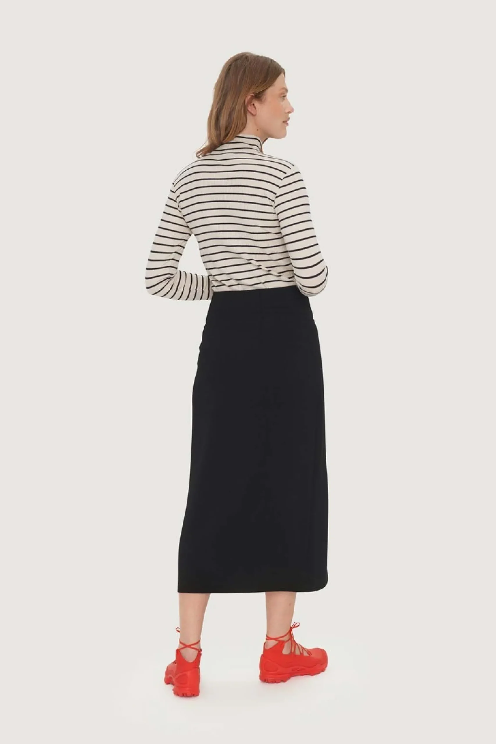 Globe stripe højhalset bluse