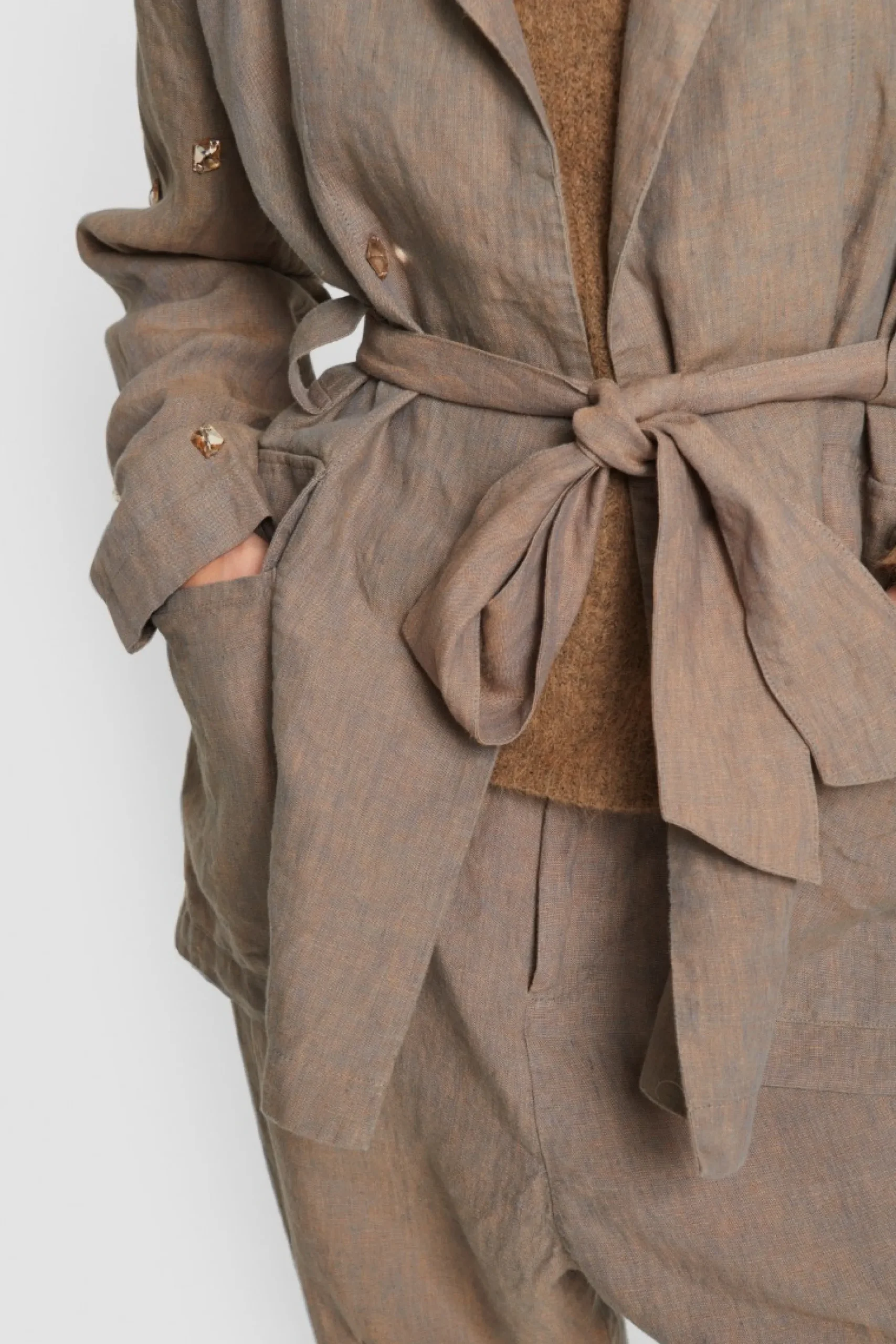 Lazy linen jakke med sten