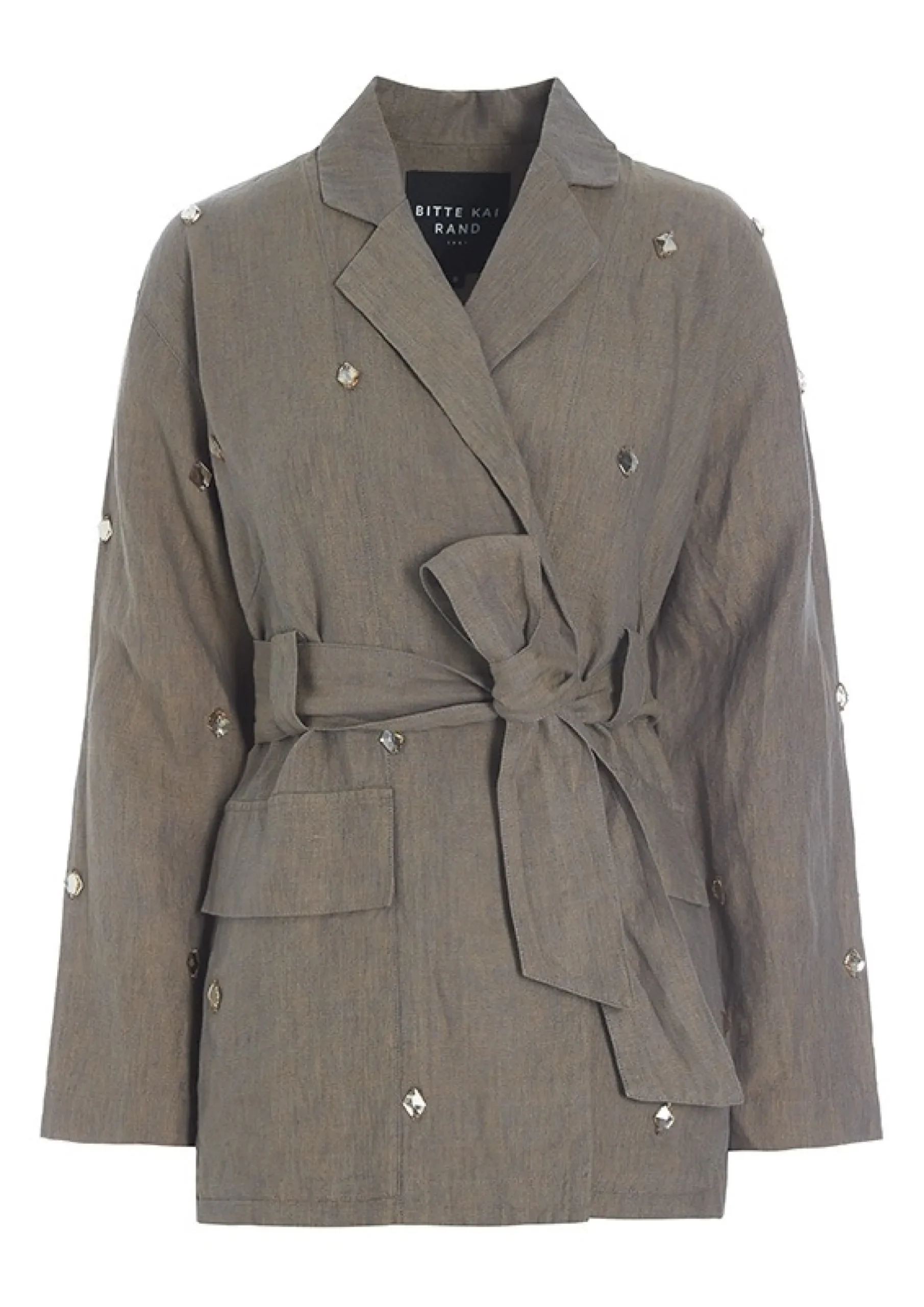 Lazy linen jakke med sten