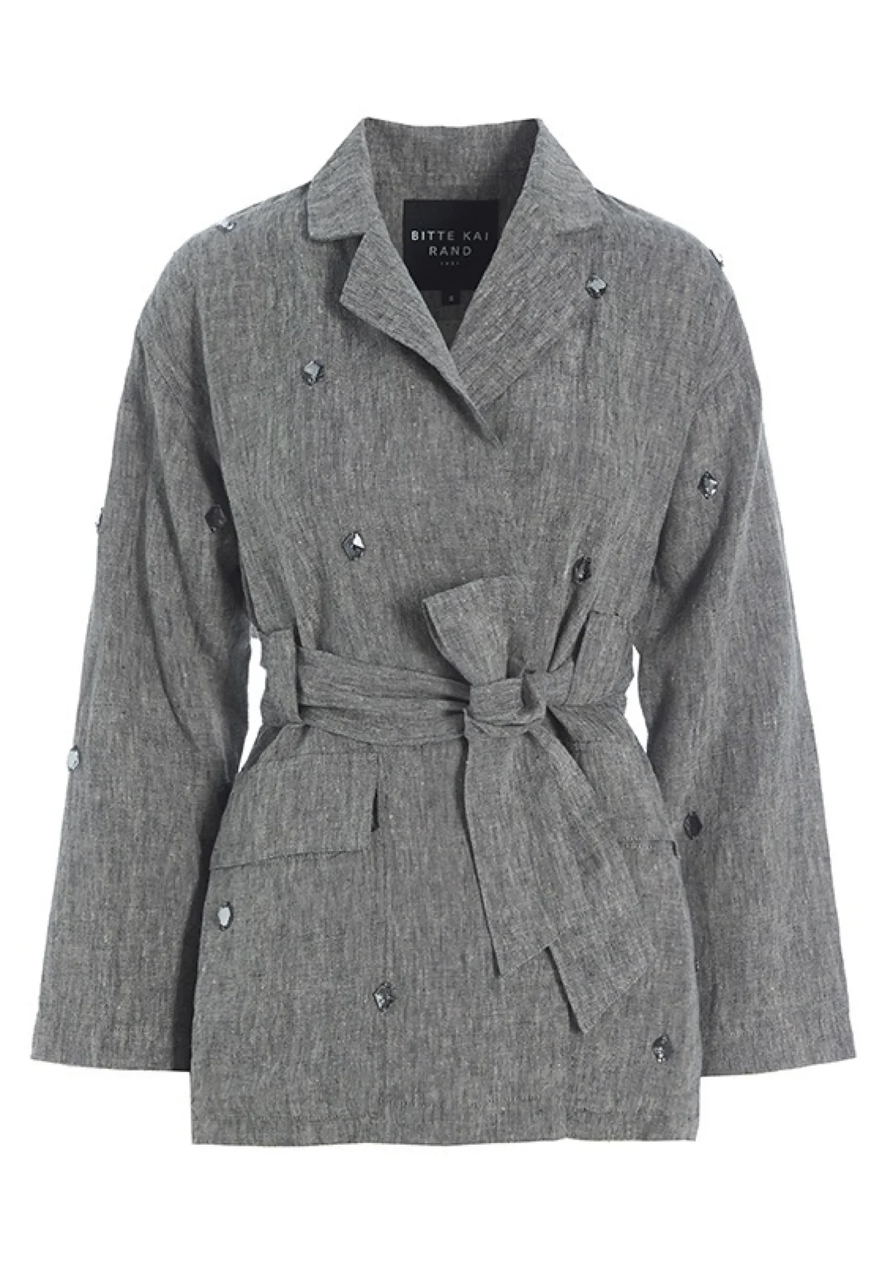 Lazy linen jakke med sten