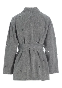 Lazy linen jakke med sten