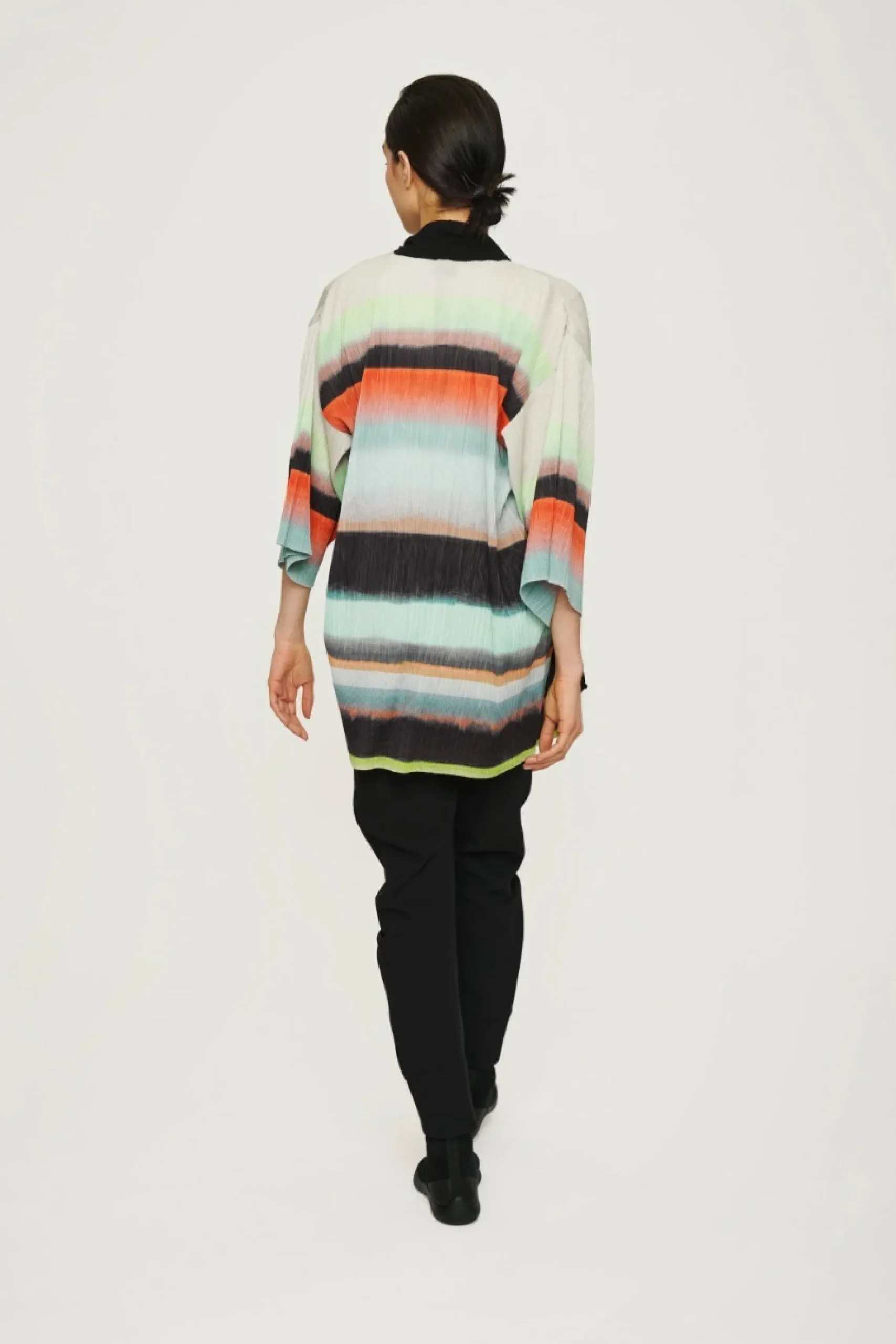 Liquorice stripe kimono jakke