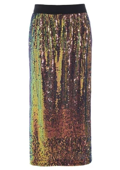 Oiled sequin nederdel