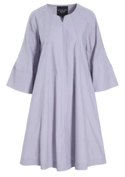 Paper poplin kjole med vide ærmer