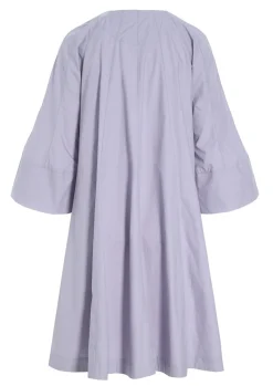 Paper poplin kjole med vide ærmer
