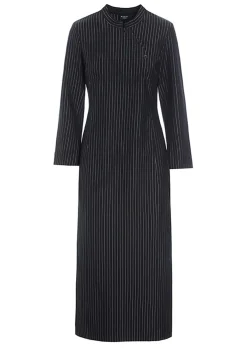 Pinstripe jersey lang kjole