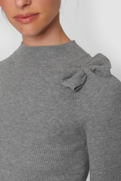 Saku knit bluse med sløjfe