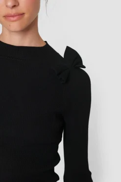 Saku knit bluse med sløjfe