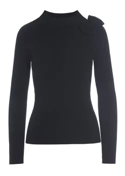 Saku knit bluse med sløjfe