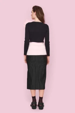 Pinstripe jersey nederdel